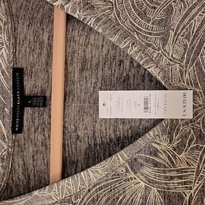 White House Black Market Dolman Top - gray with gold foil